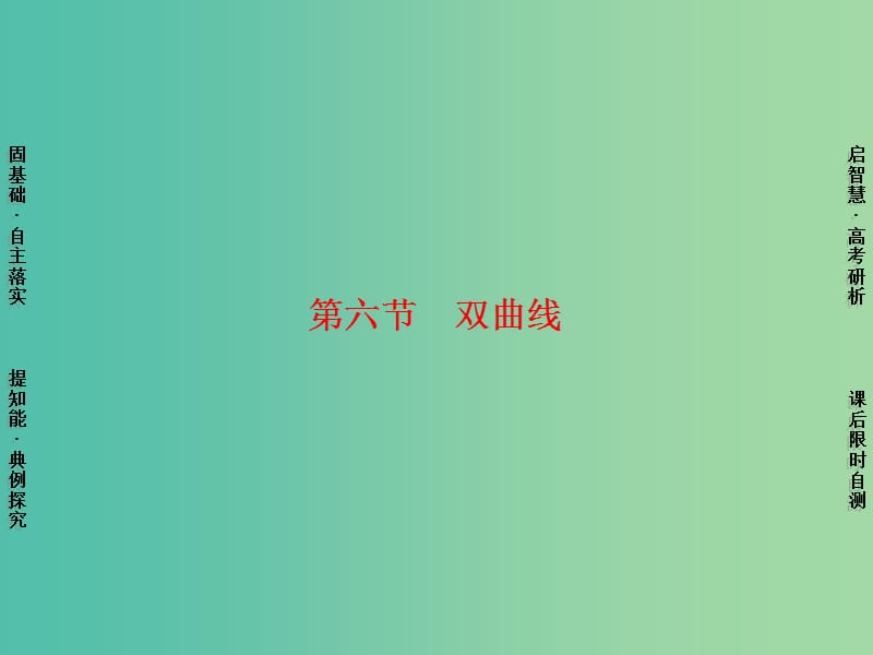 高考数学一轮复习 第8章 第6节 双曲线课件 理 苏教版.ppt_第1页