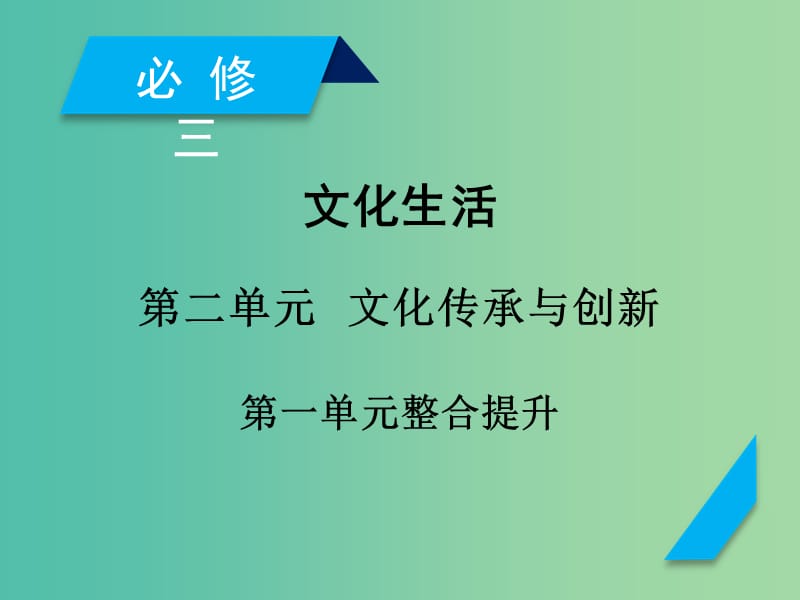 高考政治一轮复习第二单元文化传承与创新单元整合提升课件新人教版.ppt_第1页