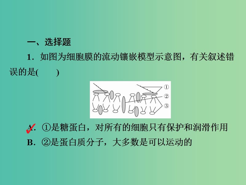 高考生物一轮复习第5讲细胞膜和细胞核习题课件.ppt_第2页