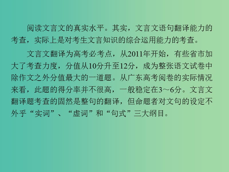 高考语文 理解并翻译古代诗文 文言文的句子课件.ppt_第3页