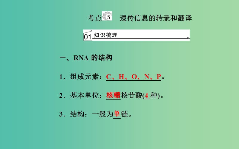 高考生物专题七遗传的分子基础考点5遗传信息的转录和翻译课件.ppt_第2页