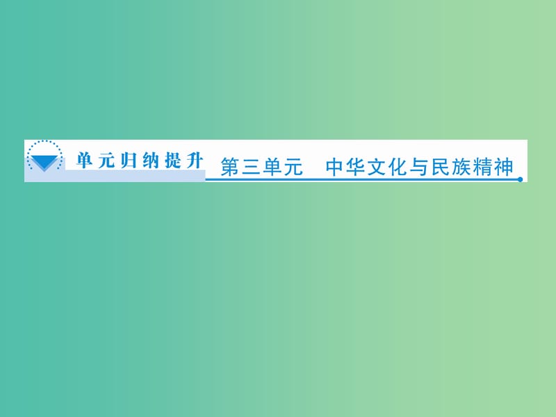 高中政治 第3单元《中华文化与民族精神》单元归纳提升课件 新人教版必修3.ppt_第1页