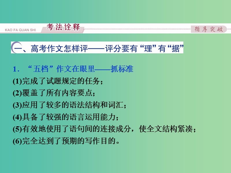 （全国卷Ⅰ）高考英语二轮复习 第二部分 题型专题突破 七 书面表达课件.ppt_第3页