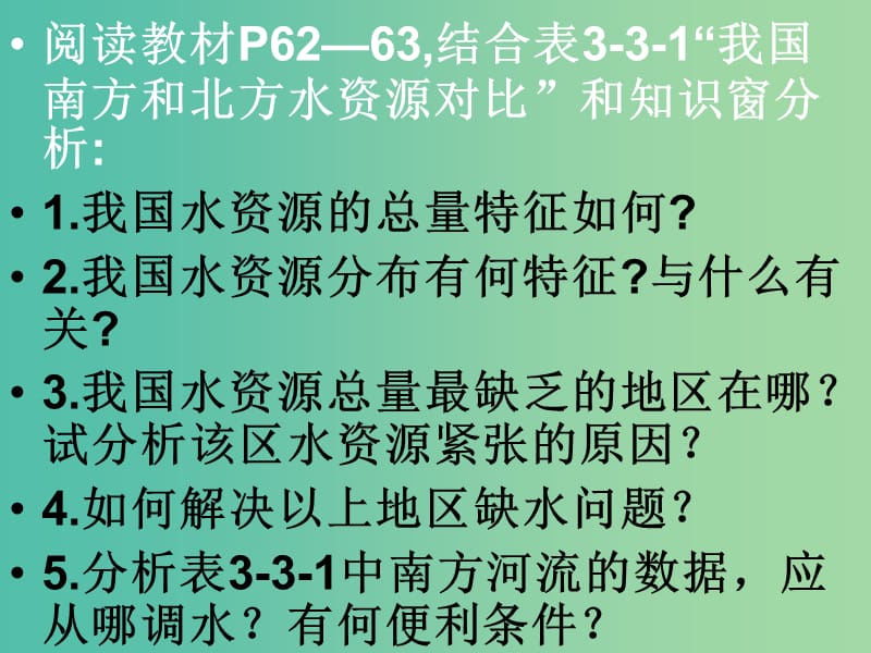 高中地理 3.3资源的跨区域调配 南水北调课件 鲁教版必修3.ppt_第2页