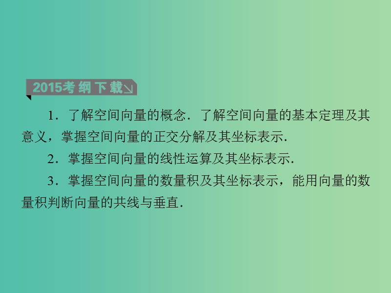 高考数学一轮复习 第八章 第6课时 空间向量及运算课件 理.ppt_第3页