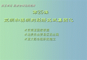 高中歷史 第25課 亞洲和美洲的經(jīng)濟區(qū)域集團化課件 岳麓版必修2.ppt