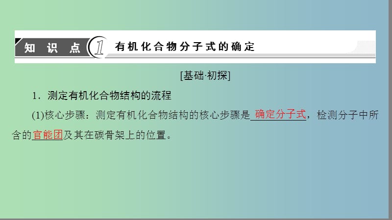 高中化学第三章有机合成及其应用合成高分子化合物第二节有机化合物结构的测定课件2鲁科版.ppt_第3页