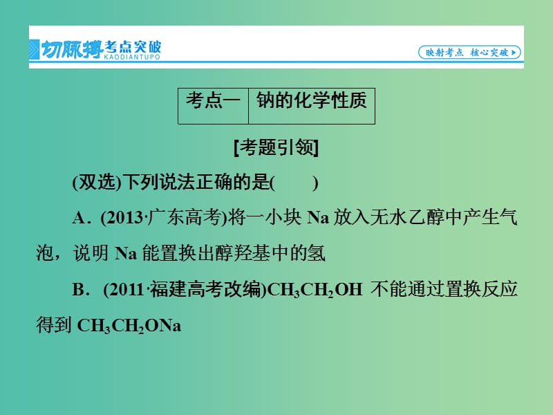 高考总动员2016届高考化学一轮总复习 第3章 第1节钠及其化合物课件.ppt_第3页