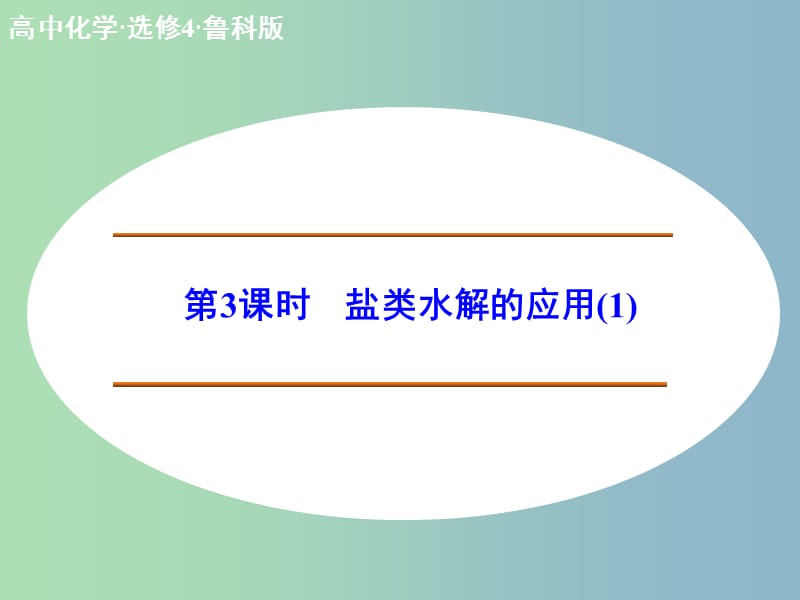 高中化学 3.2.3盐类水解的应用（1）课件 新人教版选修4.ppt_第1页