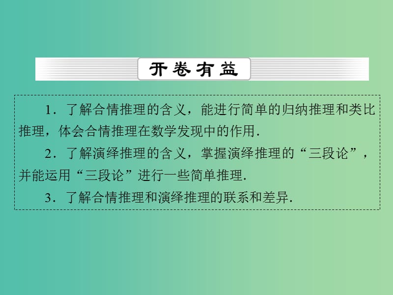 高考数学一轮总复习 第十一章 第3节 合情推理与演绎推理课件.ppt_第2页