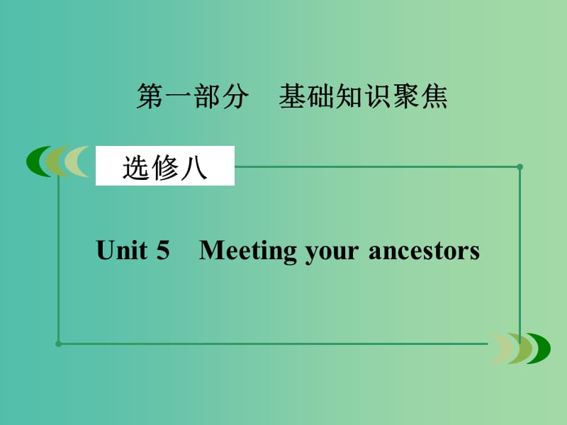 高考英语一轮复习 Unit5 Meeting your ancestors课件 新人教版选修8.ppt_第2页