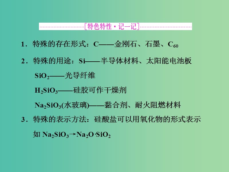 高考化学一轮复习 模块一 第二章 第一节 碳 硅及无机非金属材料课件.ppt_第3页