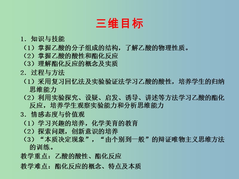 高中化学 第三章 第三节 羧酸 酯 乙酸（一）课件 新人教版选修5.ppt_第2页