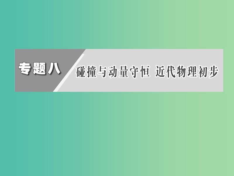 高考物理二轮复习 第一阶段 专题八 碰撞与动量守恒 近代物理初步课件.ppt_第2页