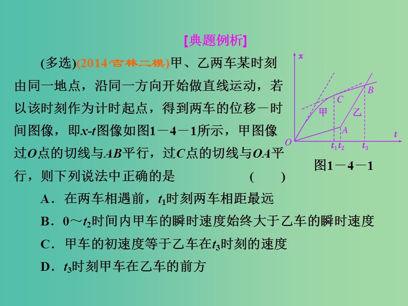 高考物理总复习 第一章 第4节 运动图像 追及与相遇问题课件.ppt_第3页