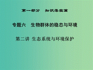 高三生物二輪復習 第一部分 知識落實篇 專題六 生物群體的穩(wěn)態(tài)與環(huán)境 第2講 生態(tài)系統(tǒng)與環(huán)境保護課件.ppt