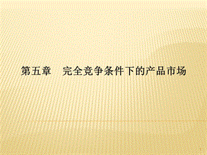 微觀經(jīng)濟(jì)學(xué)完全競爭市場下的產(chǎn)品市場ppt課件