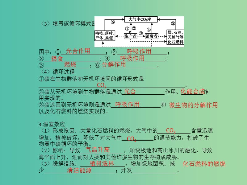 高考生物总复习第十一单元生态系统和环境保护第2讲生态系统的物质循环信息传递及其稳定性课件.ppt_第3页