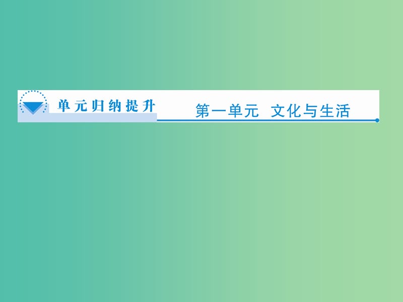 高中政治 第1单元《文化与生活》单元归纳提升课件 新人教版必修3.ppt_第1页