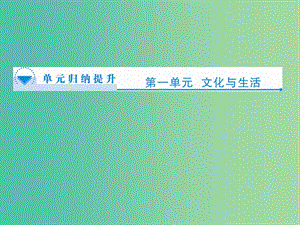 高中政治 第1单元《文化与生活》单元归纳提升课件 新人教版必修3.ppt