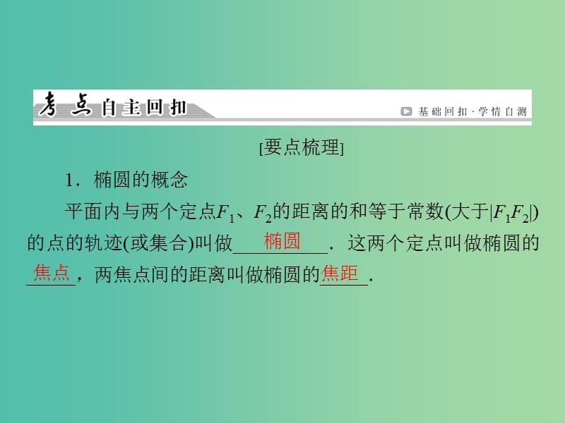 高考数学一轮总复习 第八章 第3节 椭圆课件.ppt_第3页