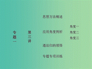 高考數(shù)學復習 專題一 第三講 分類討論思想課件.ppt