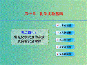 高考化學一輪復習 10.5考點強化 常見化學試劑的存放及實驗安全常識課件.ppt