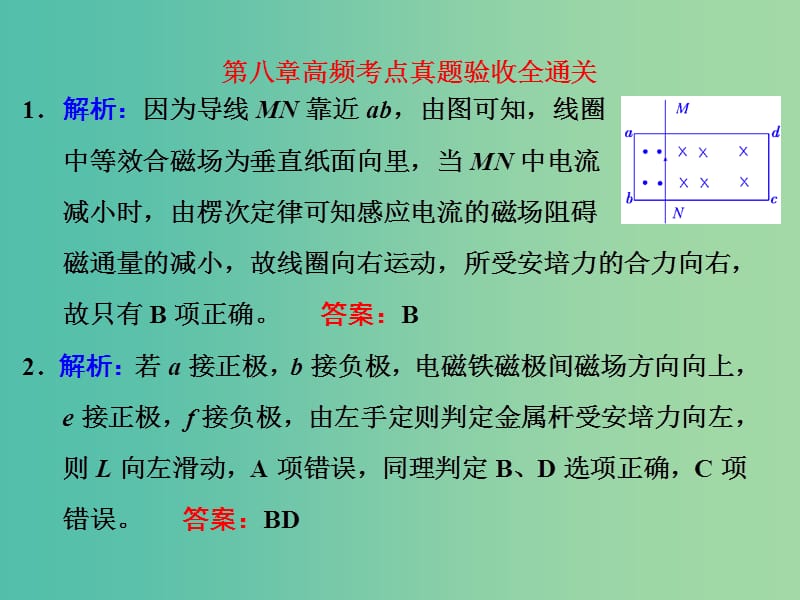 高考物理第一轮复习 第八章 高频考点真题验收全通关课件 .ppt_第1页