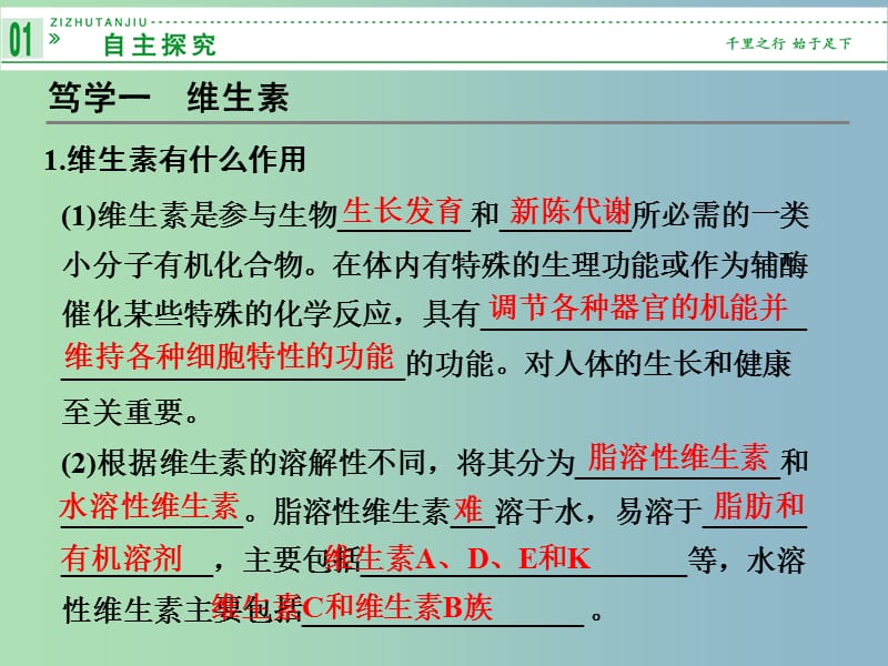 高中化学 1.4维生素和微量元素课件 新人教版选修1 .ppt_第2页