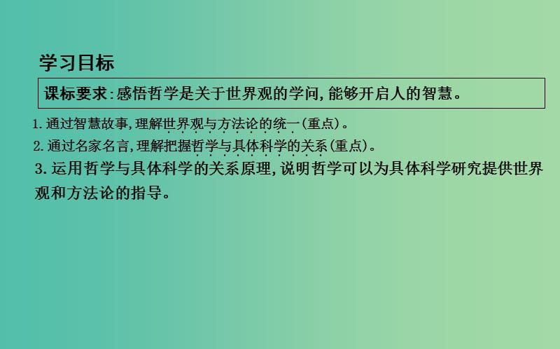 高中政治第一单元生活智慧与时代精神第一课美好生活的向导第二框关于世界观的学说课件新人教版.ppt_第3页