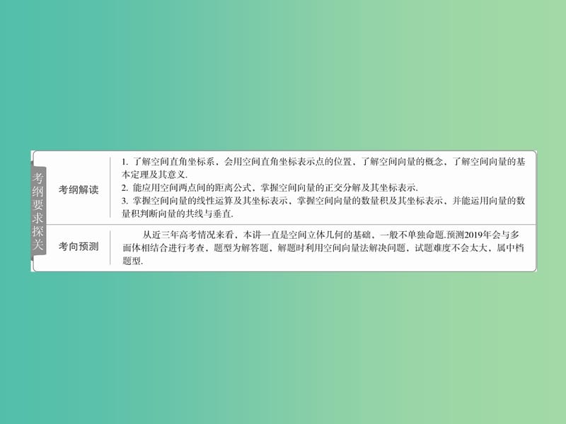 高考数学一轮复习第7章立体几何7.6空间向量及运算课件理.ppt_第2页