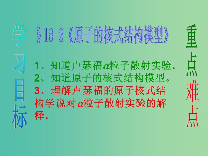 高中物理 18-2 原子的核式结构模型课件 新人教版选修3-5.ppt_第1页