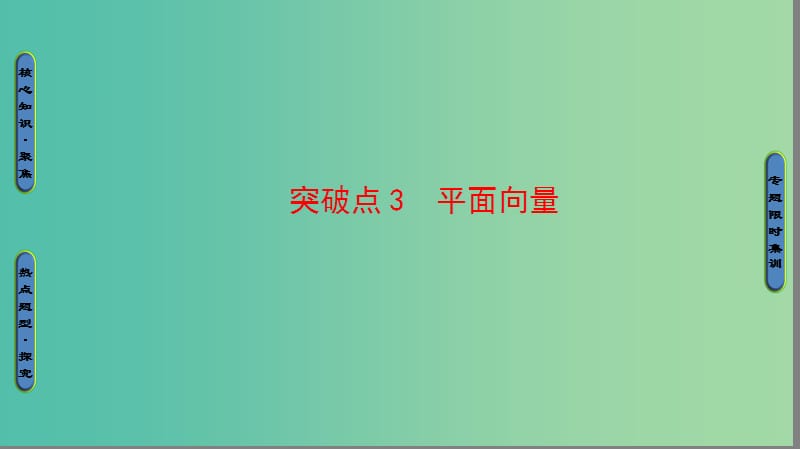 高三数学二轮复习 第1部分 专题1 突破点3 平面向量课件(理).ppt_第1页