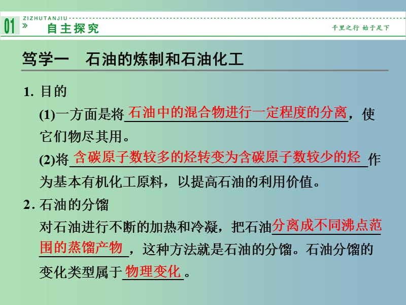 高中化学 2.3石油、煤和天然气的综合利用课件 新人教版选修2.ppt_第3页