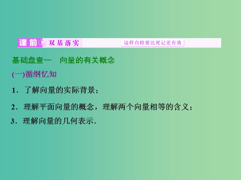 高考数学大一轮复习 第四章 第一节 平面向量的概念及其线性运算课件.ppt_第2页