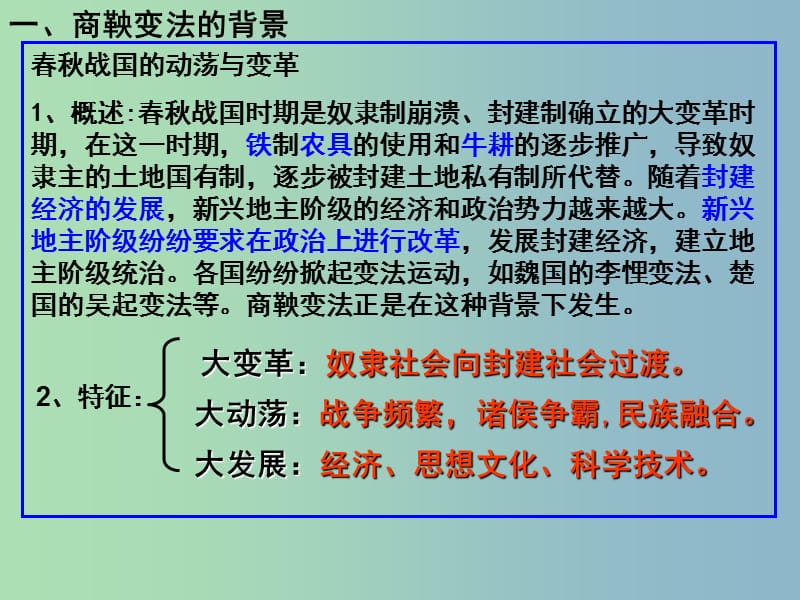 高中历史 专题二《商鞅变法》课件 人民版选修1.ppt_第2页