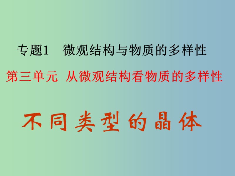 高中化学 专题三 微粒间作用力与物质性质 12第3单元 课时2课件 苏教版选修3.ppt_第1页