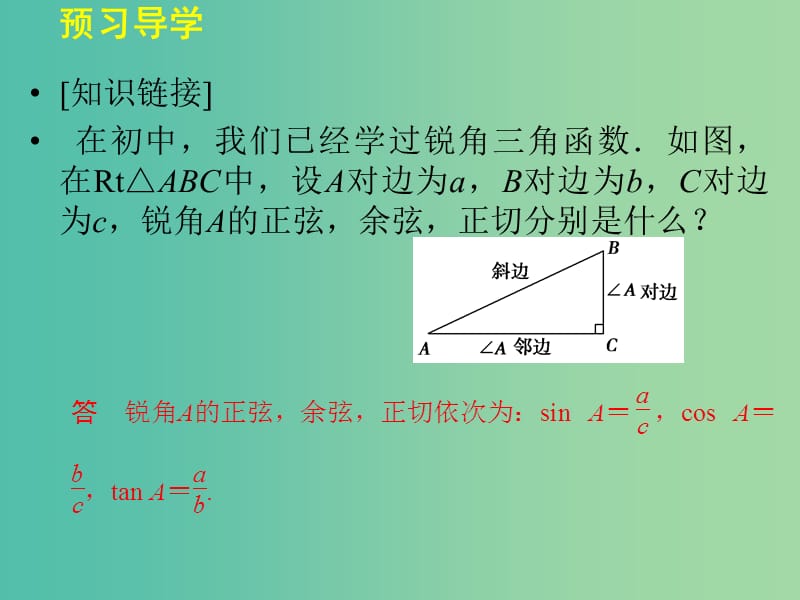 高中数学 3.2.1任意角的三角函数的定义(一)课件 湘教版必修2.ppt_第3页