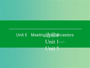 高考英語一輪復(fù)習(xí) Unit5 Meeting your ancestors課件 新人教版選修8 (2).ppt