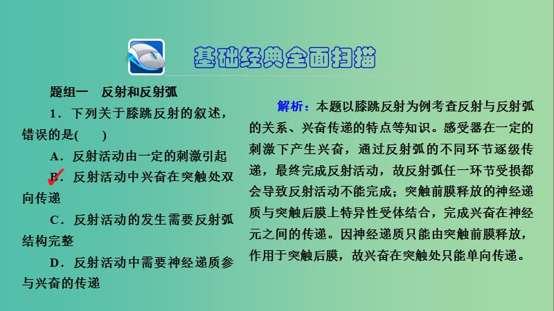 高三生物第一轮总复习 第一编 考点过关练 考点28 通过神经系统的调节课件.ppt_第3页