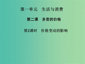 高中政治 第2課 第2課時 價格變動的影響課件 新人教版必修1.ppt