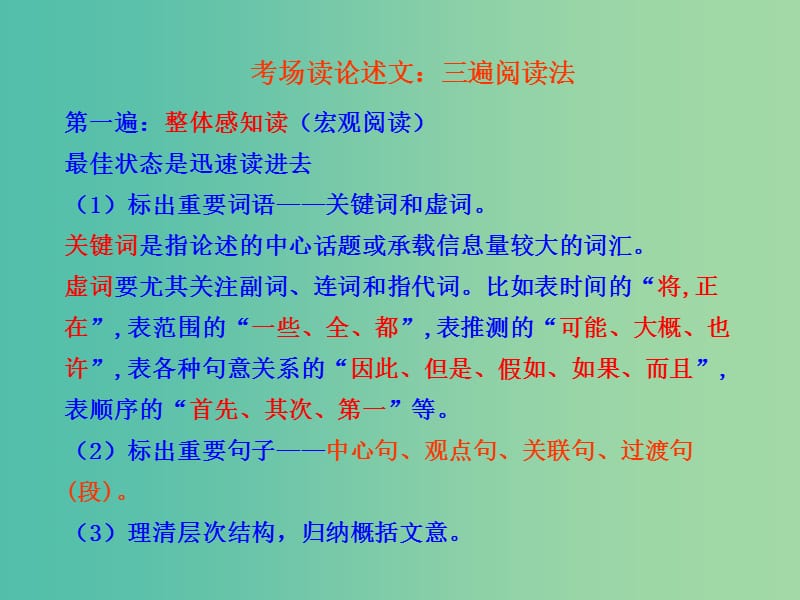 高考语文总复习 专题复习7 论述类文本阅读课件.ppt_第3页