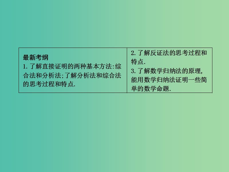 高三数学一轮复习 第十二篇 复数、算法、推理与证明 第4节 直接证明与间接证明、数学归纳法课件(理).ppt_第2页