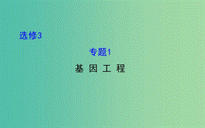 高三生物第一輪復(fù)習(xí) 專(zhuān)題1 基因工程課件 新人教版選修3.ppt