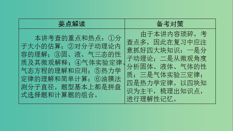 高考物理二轮复习第17讲分子动理论气体及热力学定律课件.ppt_第2页