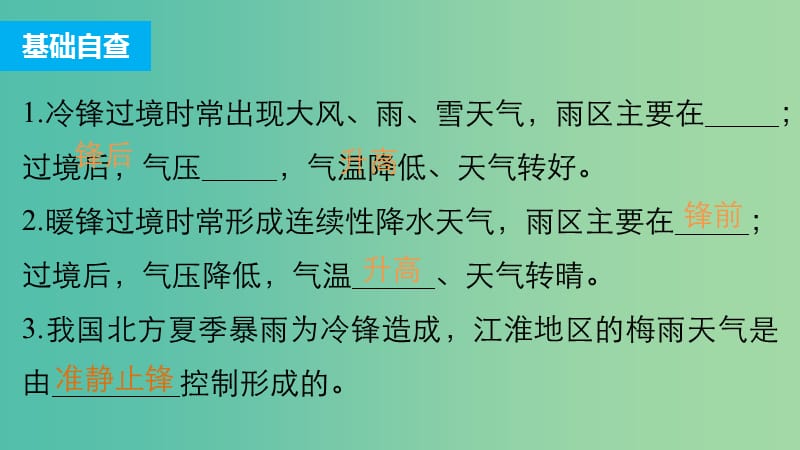 高三地理二轮复习 专题一 回扣基础必须突破的26个微专题10 锋面与气压系统课件.ppt_第3页