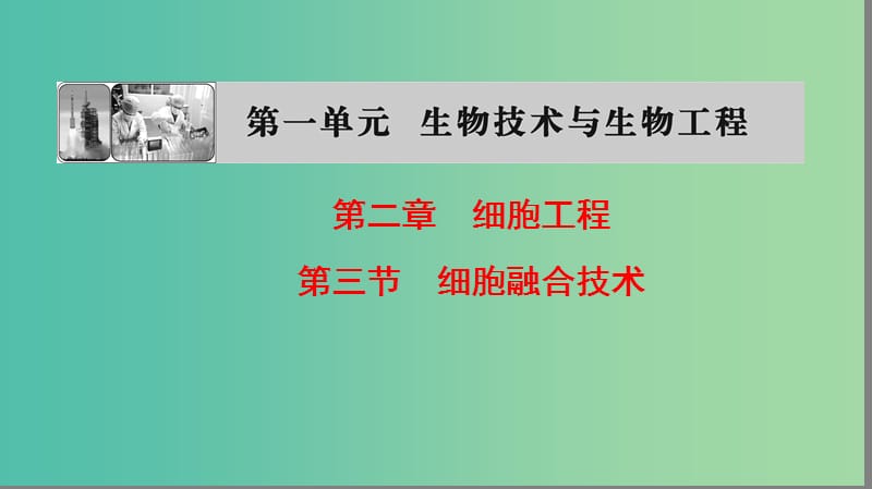 高中生物第一单元生物技术与生物工程第二章细胞工程第3节细胞融合技术课件中图版.ppt_第1页