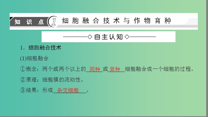 高中生物第一单元生物技术与生物工程第二章细胞工程第3节细胞融合技术课件中图版.ppt_第3页