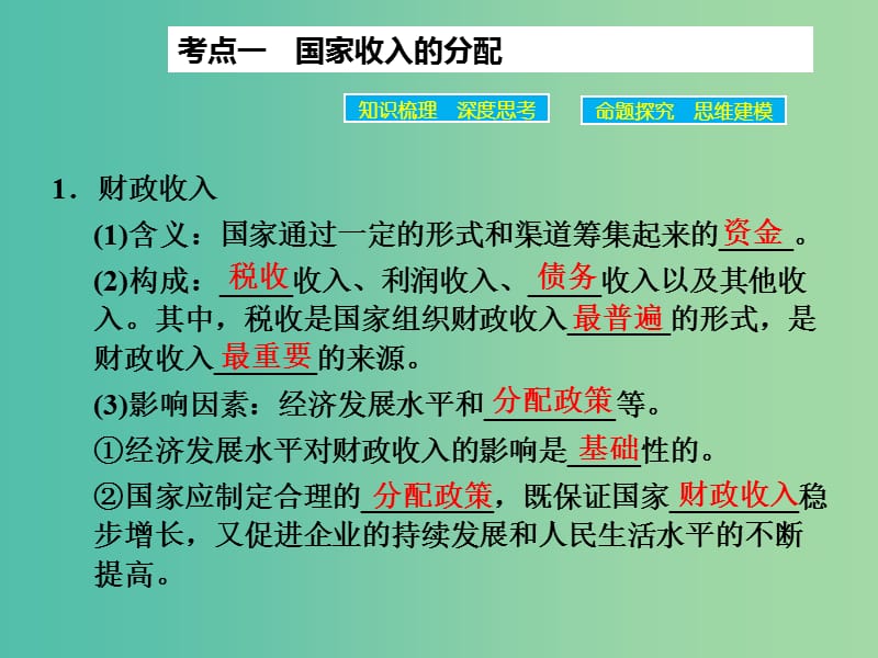 高考政治大一轮复习 第三单元 第八课 财政与税收课件 新人教版.ppt_第3页