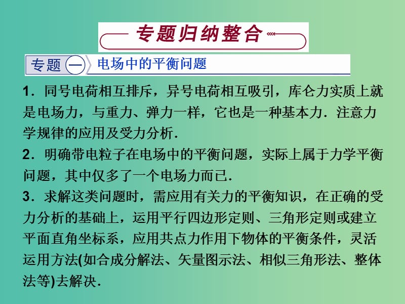 高中物理 第一章 章末优化总结课件 新人教版选修3-1.ppt_第3页